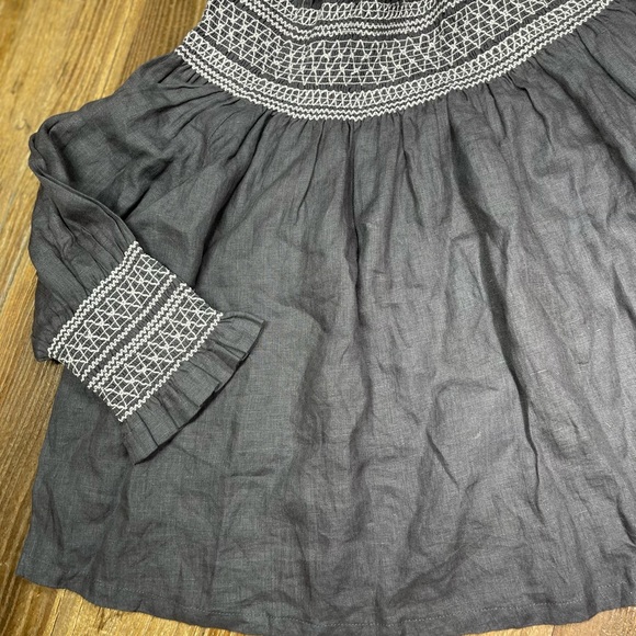 New~ Chan Luu Handcrafted Off The Shoulder Boho Linen Blouse Size M - Picture 7 of 10